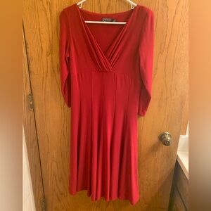 American Living Red Long Sleeve Dress